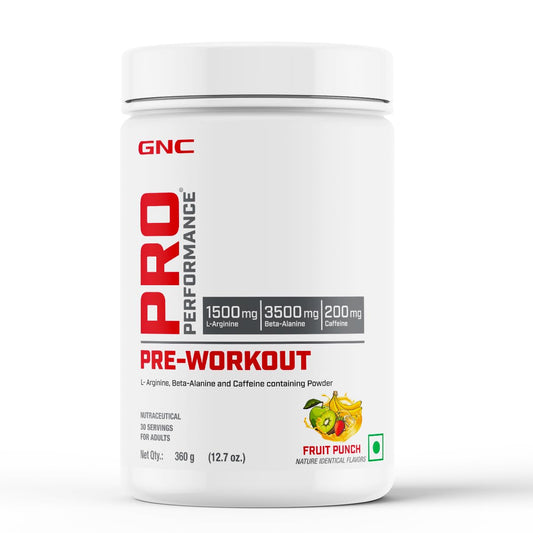 GNC Pro Performance Pre-Workout | 360 gm | 30 Servings | Boosts Pump & Energy | Speeds Up Recovery | 1500 mg L-Arginine | 3500 mg Beta-Alanine | 200 mg Caffeine