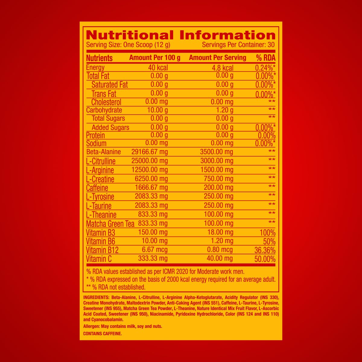 GNC Pro Performance Pre-Workout | 360 gm | 30 Servings | Boosts Pump & Energy | Speeds Up Recovery | 1500 mg L-Arginine | 3500 mg Beta-Alanine | 200 mg Caffeine