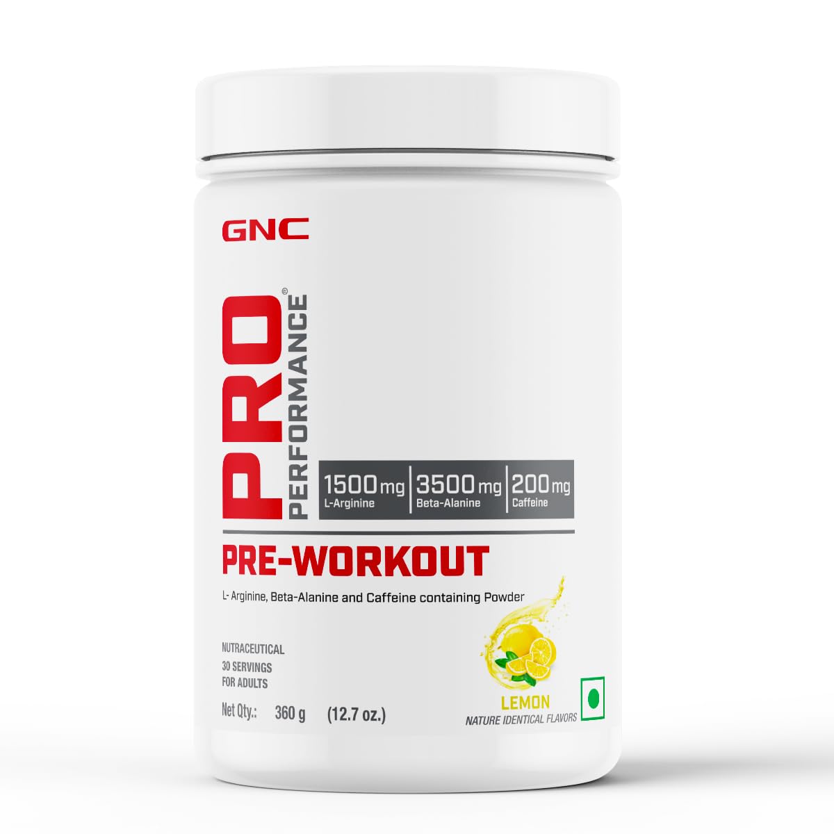 GNC Pro Performance Pre-Workout | 360 gm | 30 Servings | Boosts Pump & Energy | Speeds Up Recovery | 1500 mg L-Arginine | 3500 mg Beta-Alanine | 200 mg Caffeine