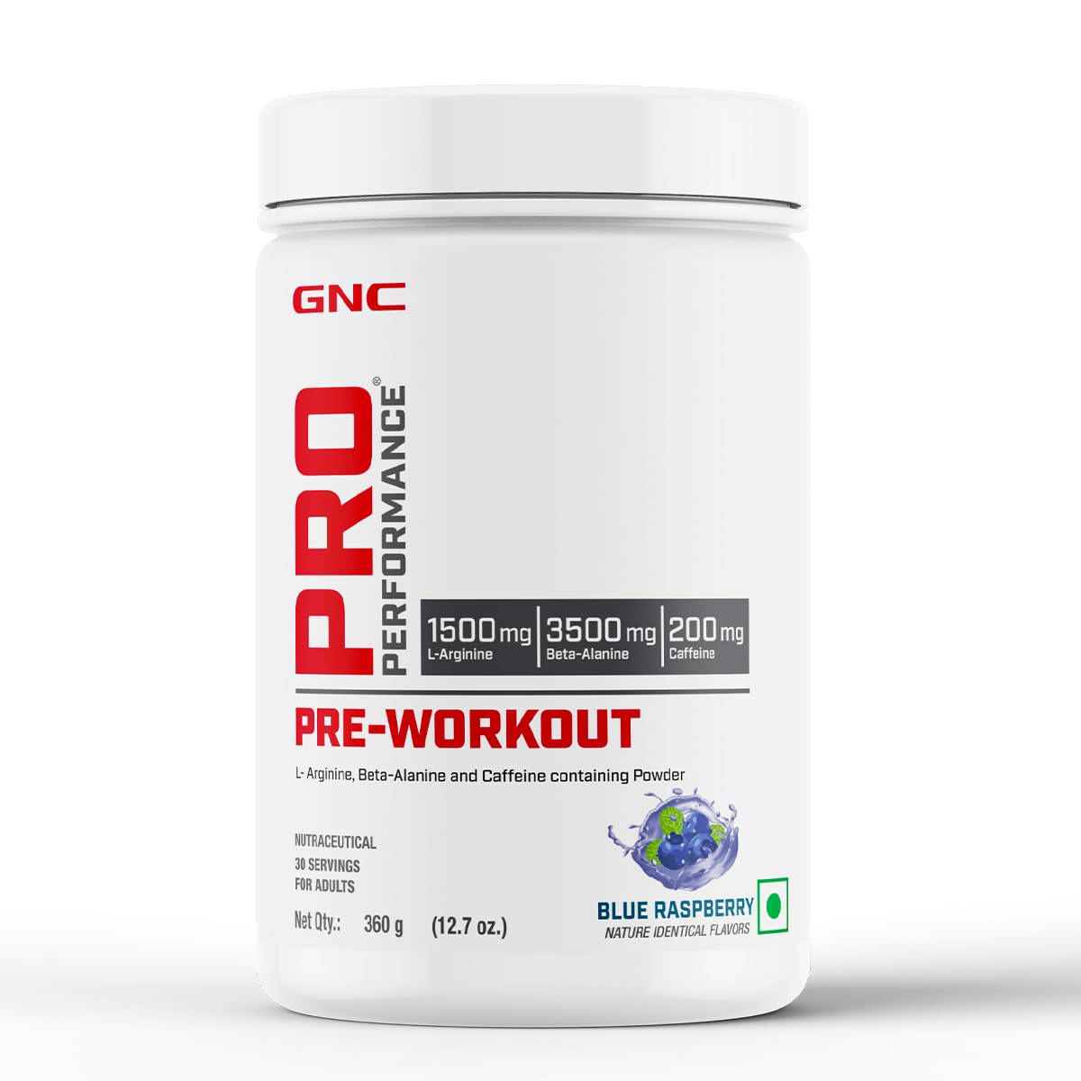 GNC Pro Performance Pre-Workout | 360 gm | 30 Servings | Boosts Pump & Energy | Speeds Up Recovery | 1500 mg L-Arginine | 3500 mg Beta-Alanine | 200 mg Caffeine
