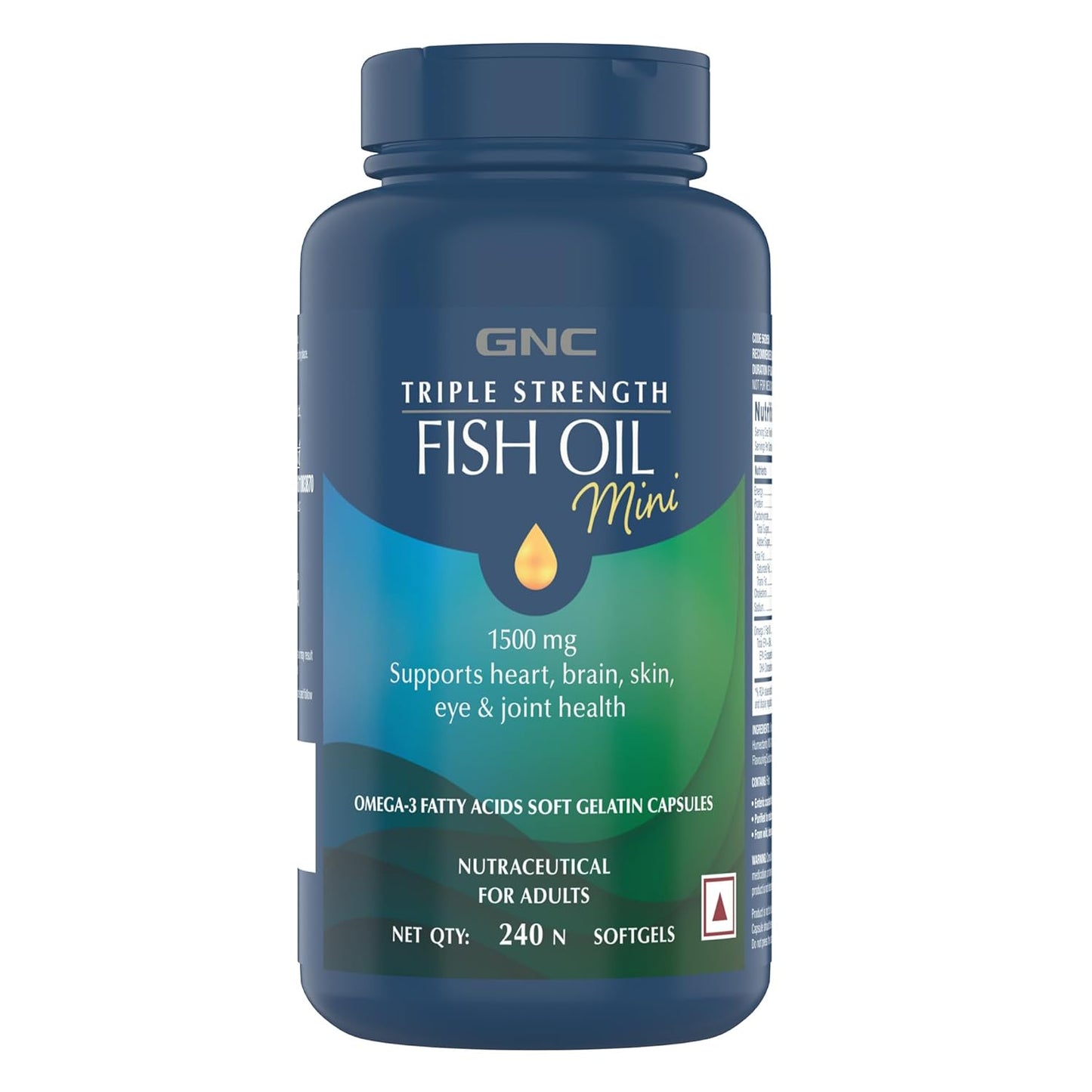 GNC 1500 Mg Triple Strength Fish Oil Mini Omega 3 Softgels For Men & Women| 540 Mg Epa & 360 Mg Dha | No Fishy Burps | For Men & Women |Formulated In Usa