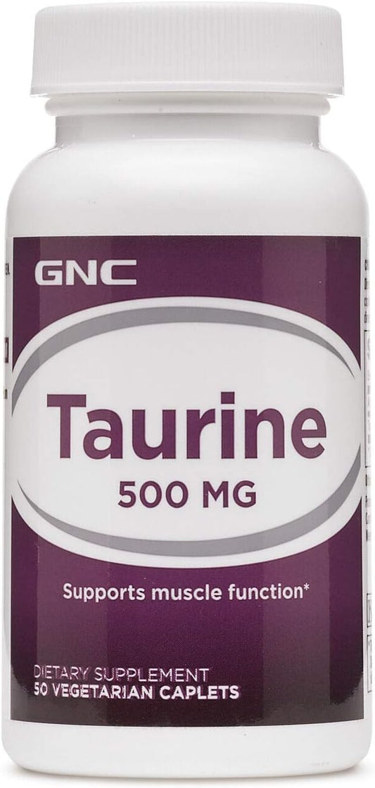 GNC Taurine 500mg Supplement| Supports Muscle Function| 50 Servings