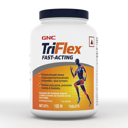 GNC TriFlex Fast Acting |  7X Better Joint Health | Soothes Painful Joints | Relieves Stiffness | Provides Mobility Support | Formulated In USA | Contains Glucosamine & Chondroitin