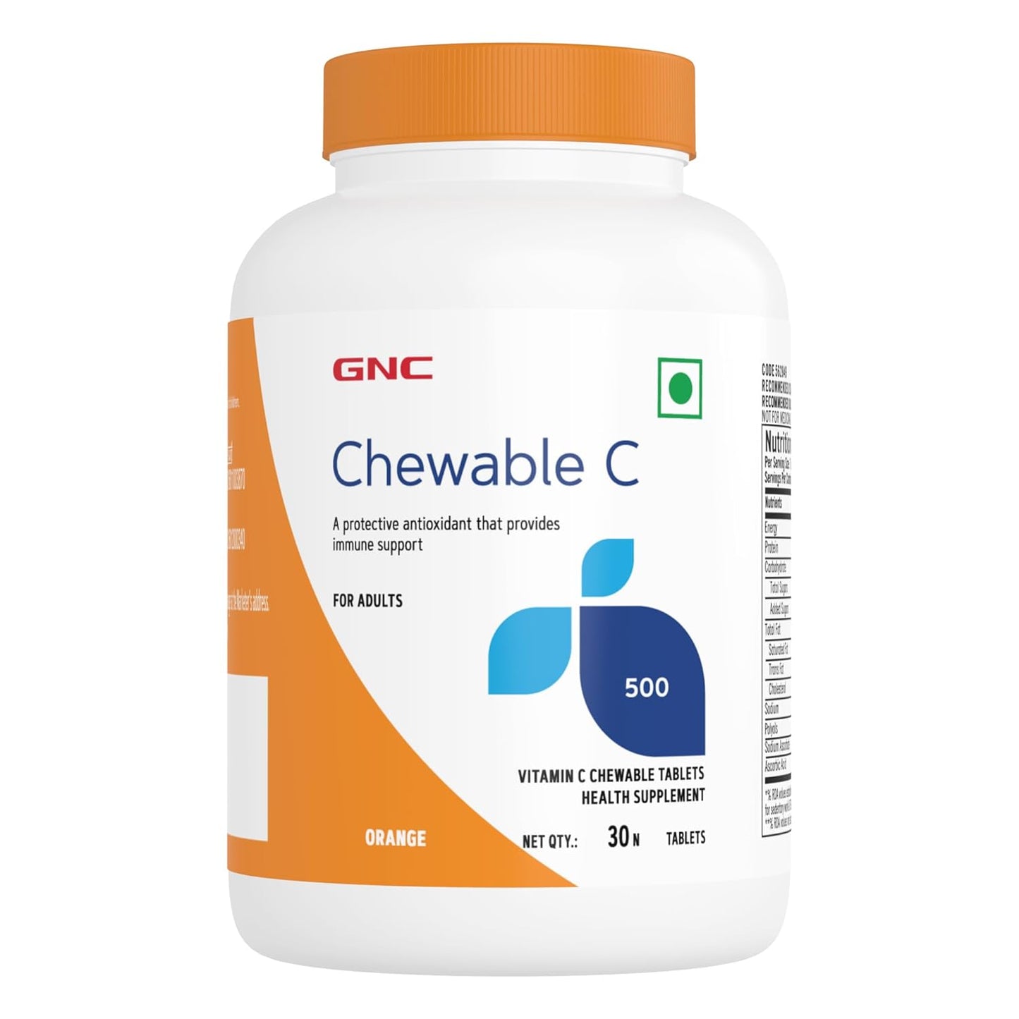 GNC Vitamin C Chewable Tablets | 30 Tablets | Protects Against Infections | Boosts Immunity | Strong Antioxidant | Supports Healthy Muscle Function | Reduces Acne | Tightens Skin | USA Formulated