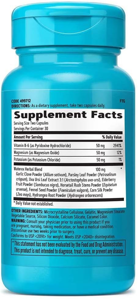 GNC Total Lean Waterex| Helps Regulate Water Balance| Enhanced with Vital Electrolytes| 60 Capsules