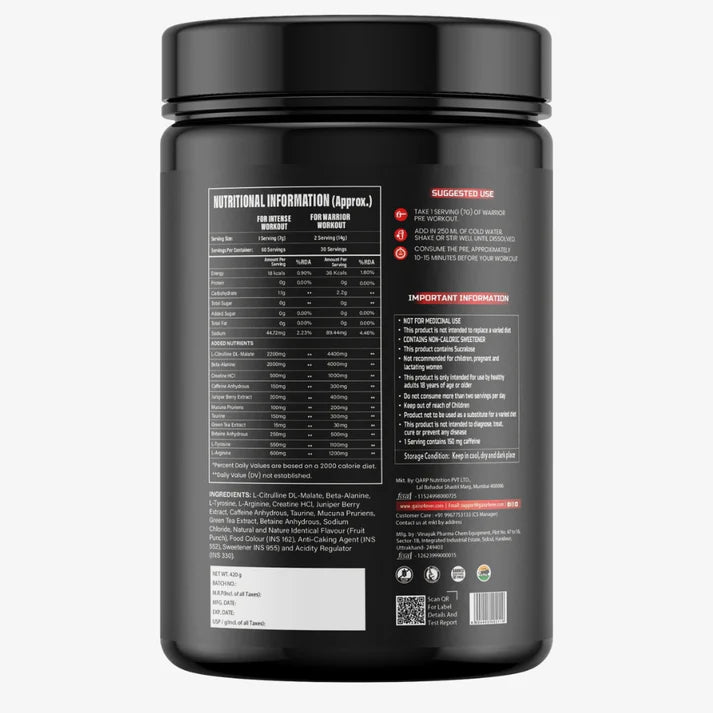 GAINZ4EVER WARRIOR PREWORKOUT