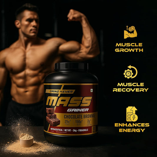Gainz4ever Mass Gainer Protein Powder | 25g Protein| 150g Carbs| 2g L-Glutamine| For Adults & Fitness Routine Support