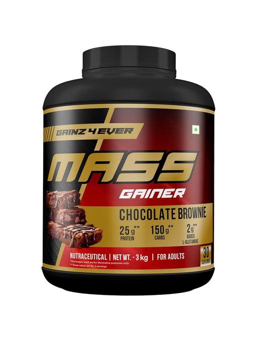 Gainz4ever Mass Gainer Protein Powder | 25g Protein| 150g Carbs| 2g L-Glutamine| For Adults & Fitness Routine Support