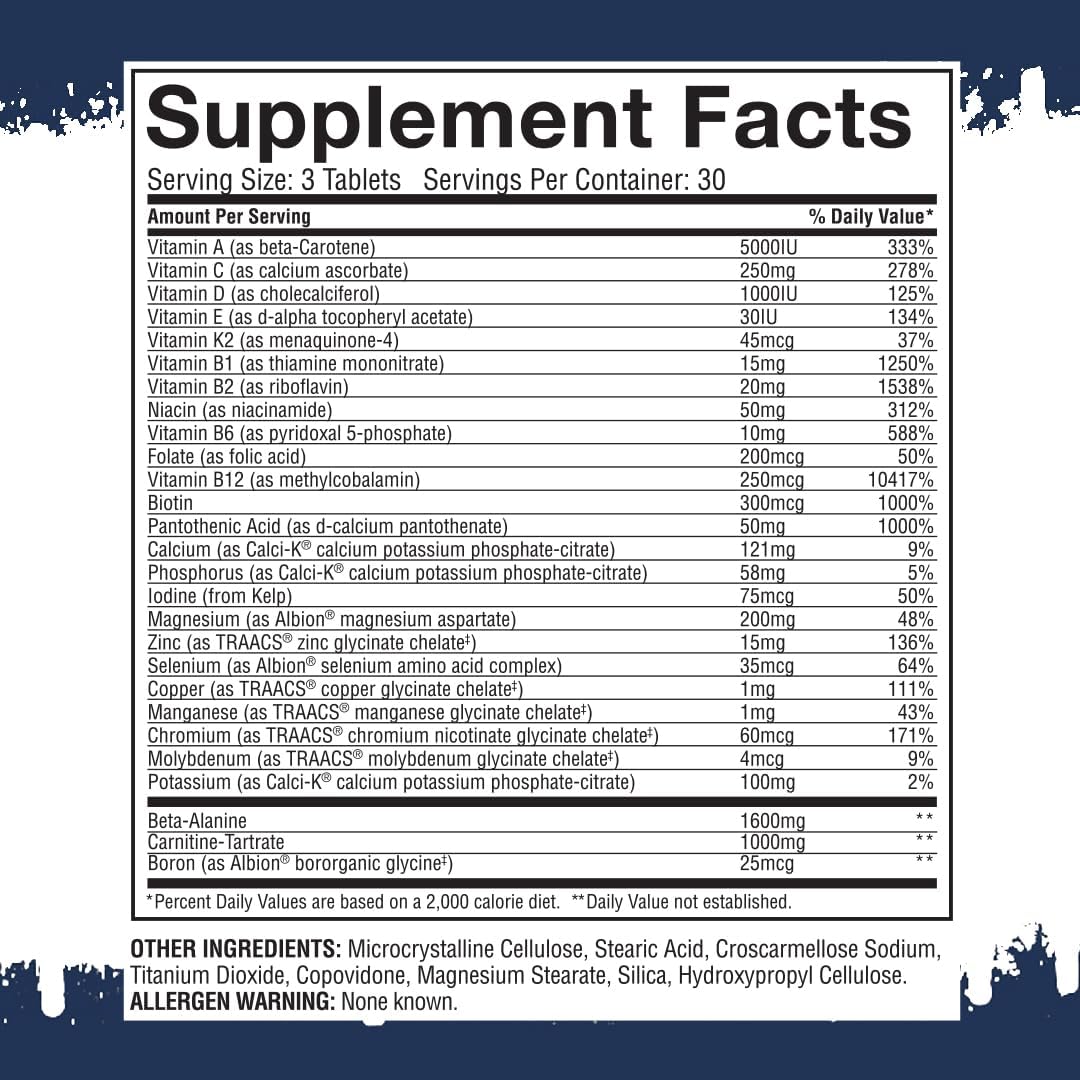 Gaspari Nutrition Anavite| Sports Multi-Vitamin with Amino Acids| Beta-Alanine and L-Carnitine| Enhanced Performance and Recovery