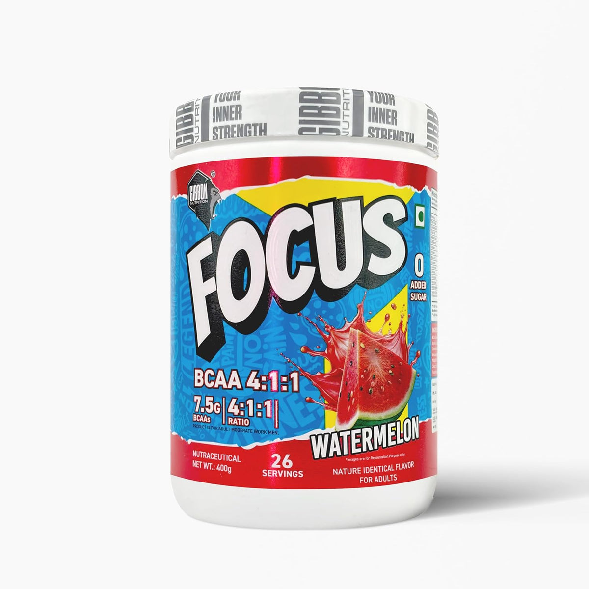GIBBON Focus BCAA 4:1:1 Powder with Beta Alanine & L-Glutamine | Advanced Muscle Recovery & Endurance Support | Amino Acid Supplement for Lean Muscle & Performance