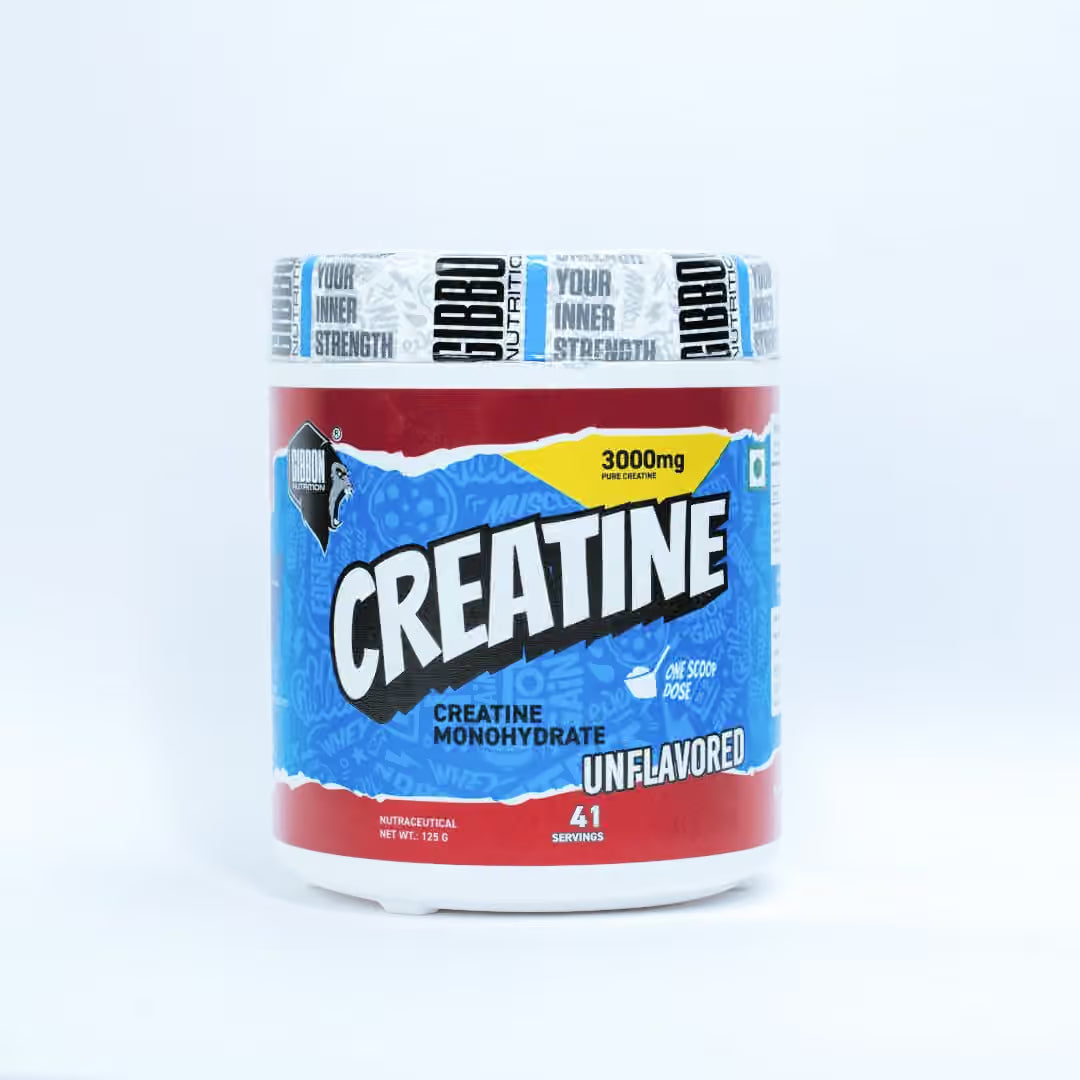 Gibbon Creatine Monohydrate Powder| 3000mg Micronised Pure Creatine per Scoop | Pre & Post Workout for Strength| Muscle Gain & Recovery