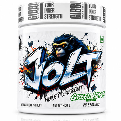 GIBBON JOLT Fierce Pre-Workout | 7000mg Citrulline|5400mg Beta-Alanine| 300mg Caffeine |1000mg Taurine | Zero Sugar|Vegetarian| Gluten Free