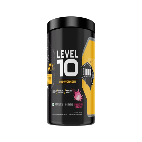 Gibbon Level 10 Pre-Workout Powder With Caffeine| Creatine Monohydrate| Citrulline | For Men & Women