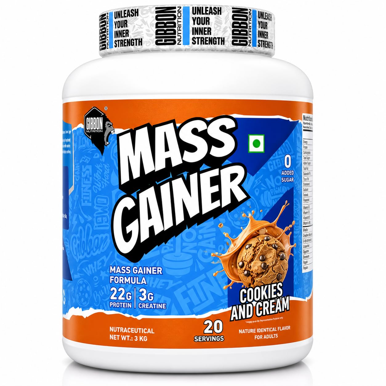 Gibbon Mass Gainer Protein Powder with Testosterone Booster| Nutrition Mass Gainer |Advanced Muscle & Strength Builder with Testosterone Boosters