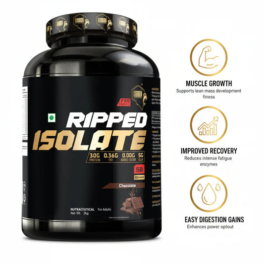 GIBBON Ripped Isolate Pro Series Whey Protein Powder High-Protein| Fat-Burning Whey Isolate for Lean Muscle | Protein Isolate with Fat-Burning Blend for Lean Muscle & Metabolism Boost