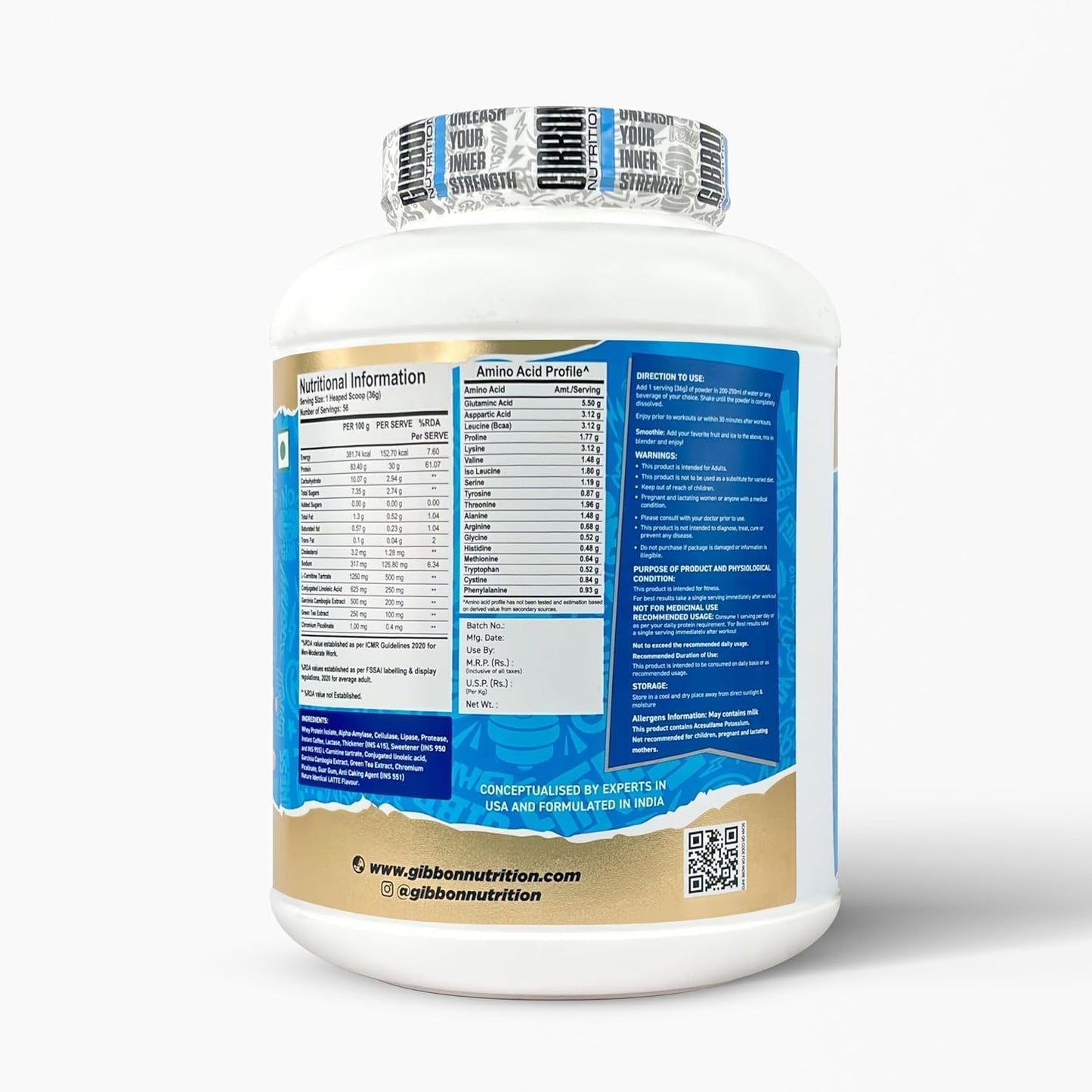 GIBBON Ripped Isolate Pro Series Whey Protein Powder High-Protein| Fat-Burning Whey Isolate for Lean Muscle | Protein Isolate with Fat-Burning Blend for Lean Muscle & Metabolism Boost