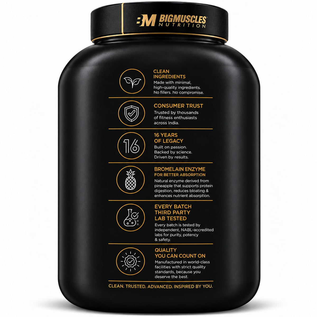 Bigmuscles Nutrition Premium Gold Whey | Informed Choice UK Certified | Isolate Whey Protein Blend | 25g Protein | 11g EAA | ProHydrolase Enzyme Technology