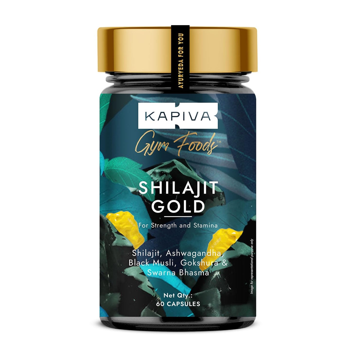 Kapiva Shilajit/Shilajeet Gold Capsules | Contains 24 Carat Gold | For Stamina | Muscle Growth & Energy | Ashwagandha| Gokshura| Safed Musali & Other Action Herbs & 100% Ayurvedic