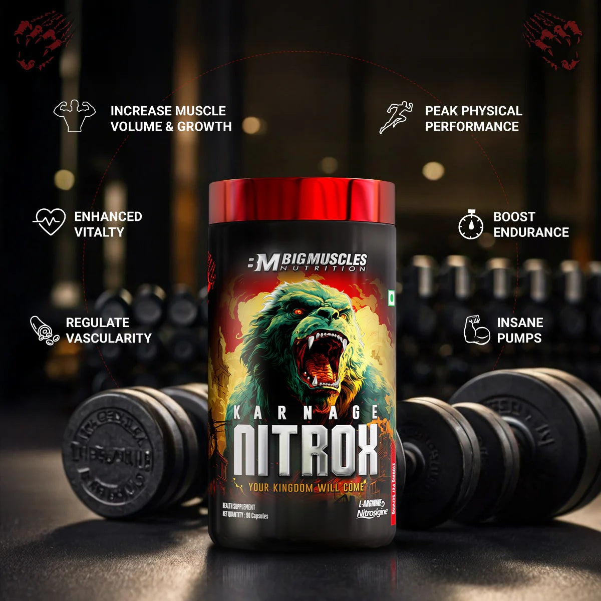 Bigmuscles Nutrition Karnage Nitrox | 180 Capsules