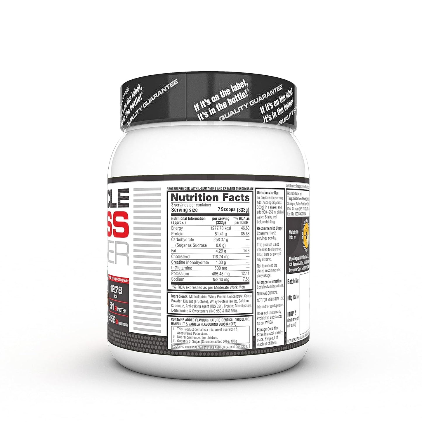 Labrada Muscle Mass Gainer Powder | Gain Weight | Post-Workout | 52g Protein | 250g Carbs | 1g Creatine | 500mg L-Carnitine | 9 Servings