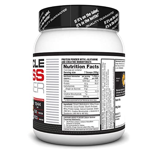 Labrada Muscle Mass Gainer Powder | Gain Weight | Post-Workout | 52g Protein | 250g Carbs | 1g Creatine | 500mg L-Carnitine | 9 Servings