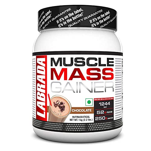 Labrada Muscle Mass Gainer Powder | Gain Weight | Post-Workout | 52g Protein | 250g Carbs | 1g Creatine | 500mg L-Carnitine | 9 Servings