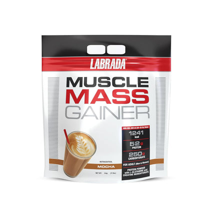 Labrada Muscle Mass Gainer Powder | Gain Weight | Post-Workout | 52g Protein | 250g Carbs | 1g Creatine | 500mg L-Carnitine | 9 Servings