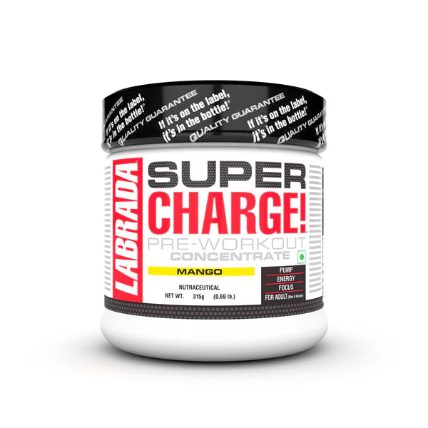 Labrada Super Charge Pre-Workout Concentrate | Green Apple (30 Servings | 0.75g L-Arginine | 375mg L-Citrulline Malate | 2g Beta Alanine | 150mg Caffeine Anhydrous | 250mg Ashwagandha Extract)