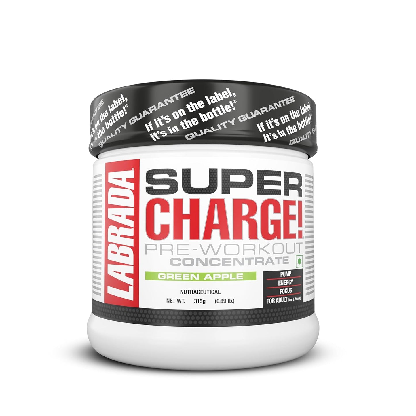 Labrada Super Charge Pre-Workout Concentrate | 0.75g L-Arginine | 375mg L-Citrulline Malate | 2g Beta Alanine | 150mg Caffeine Anhydrous | 250mg Ashwagandha Extract)