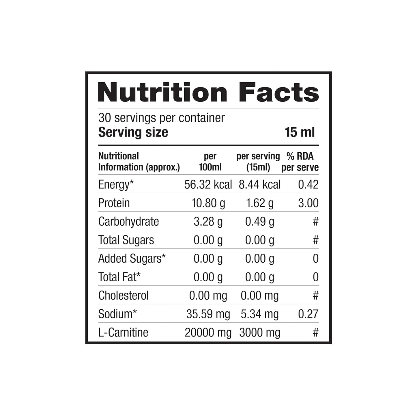 Labrada L-Carnitine 450ml | 3000mg Liquid Amino Acid with 0g Sugar - 30 Servings