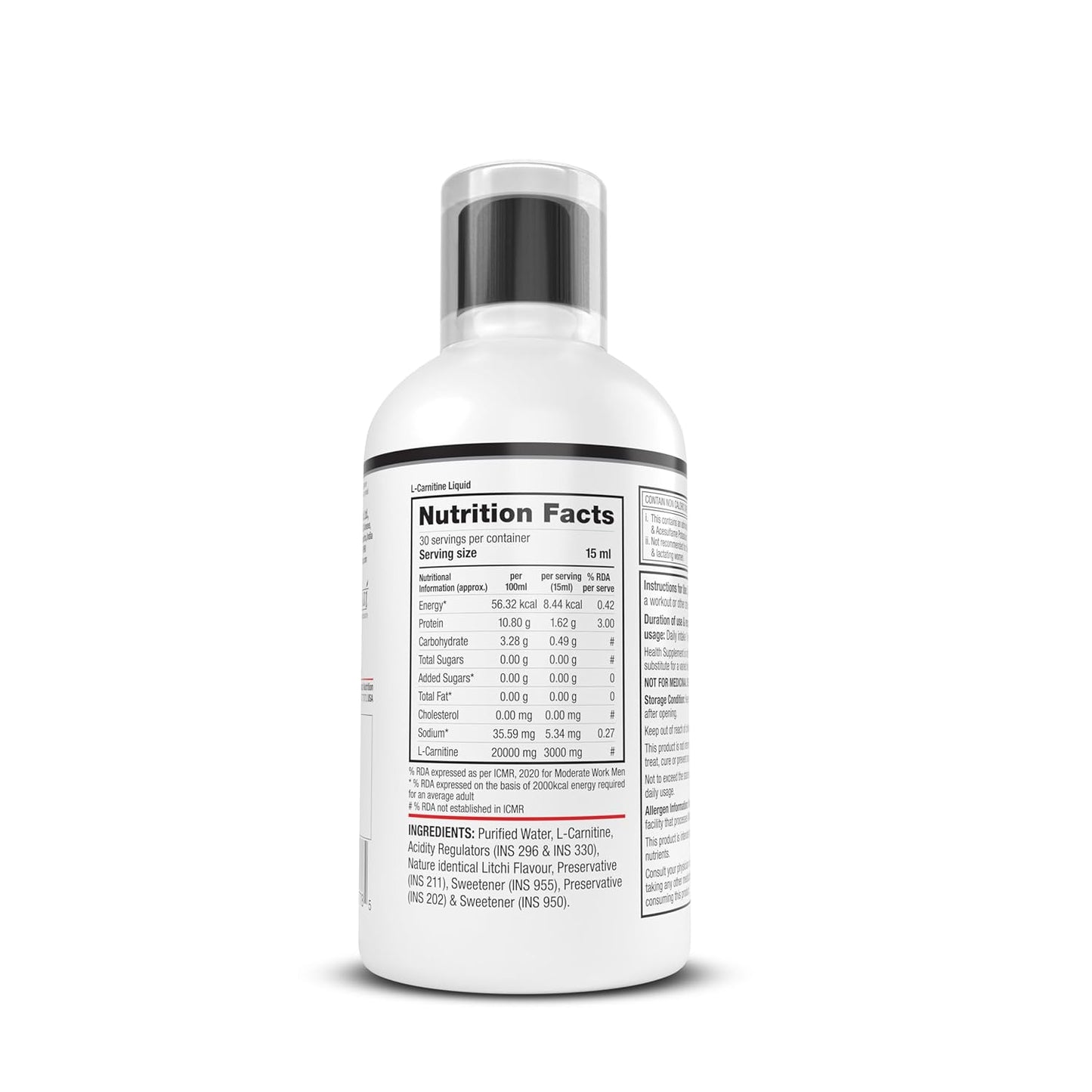 Labrada L-Carnitine 450ml | 3000mg Liquid Amino Acid with 0g Sugar - 30 Servings