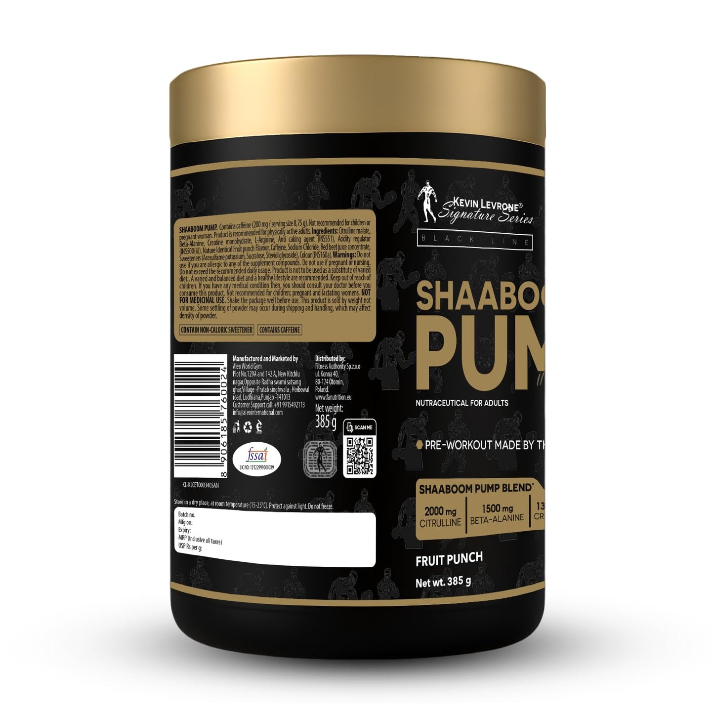 Kevin Levrone Shaaboom Pump Pre-Workout Supplement | 6000mg Citrulline| 3000mg Beta-Alanine| 400mg Caffeine | Intense Muscle Pump & Energy