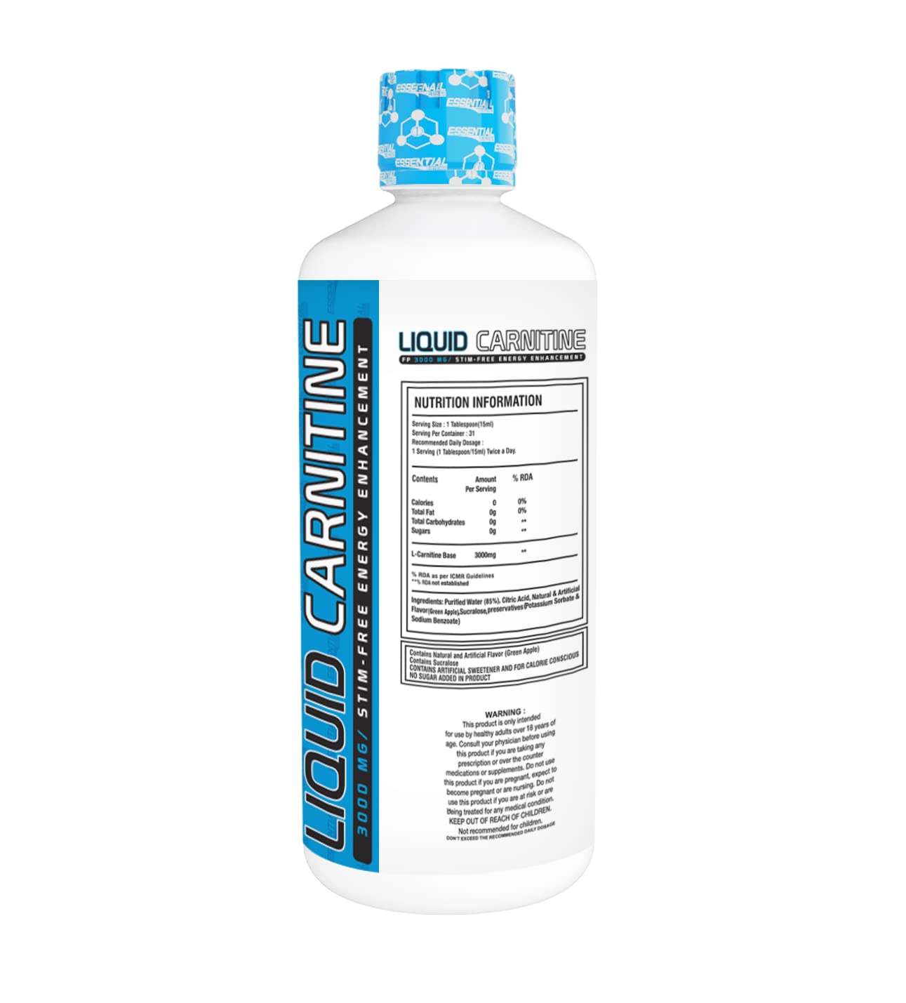 ONE SCIENCE NUTRITION (OSN) Essential Series Liquid Carnitine-3000mg | 31 Servings