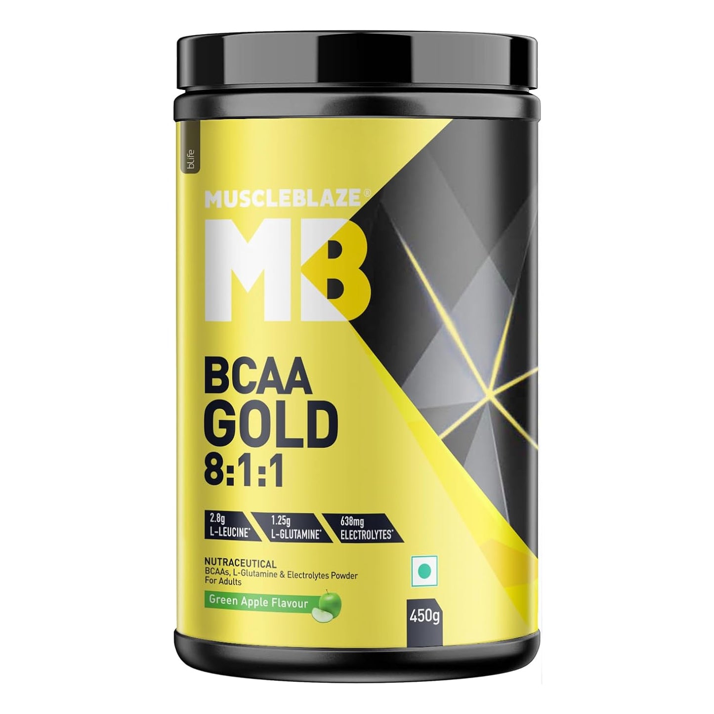 MuscleBlaze BCAA Gold 8:1:1 Powder | With Higher Leucine| Electrolytes & Glutamine