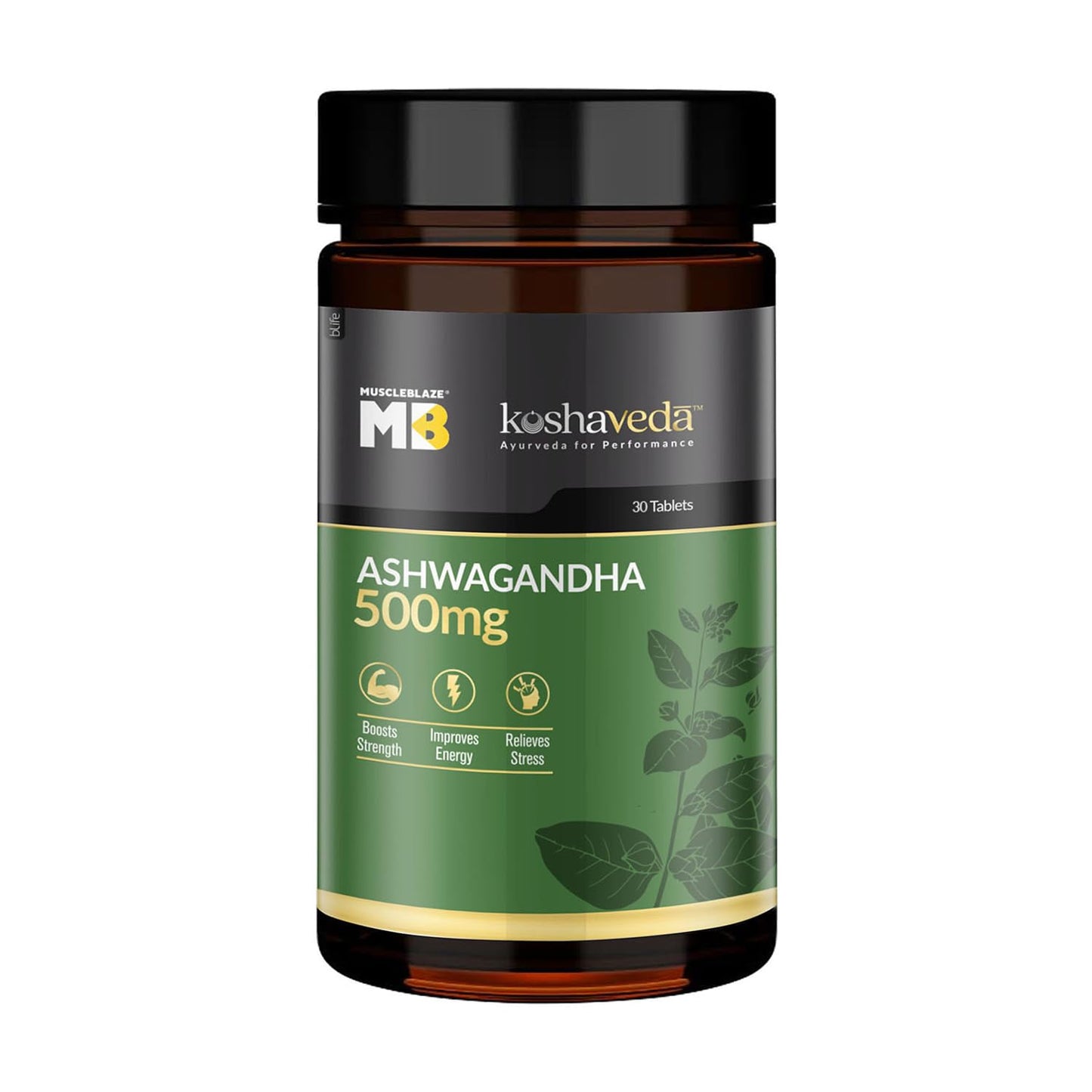 MuscleBlaze Koshaveda Ashwagandha 500mg | Ayurveda for Performance | High Strength Potent Formula | Boost Muscle Mass & Strength| Enhance Immunity
