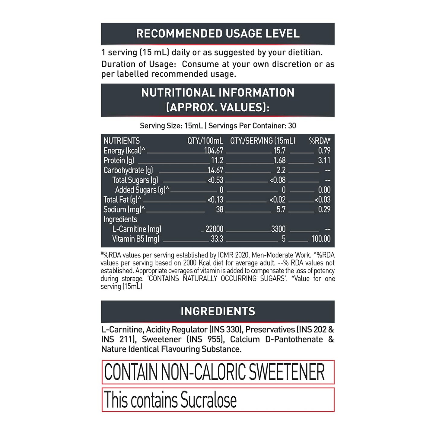 MuscleBlaze Liquid L-Carnitine PRO | 3300mg L- Carnitine |Triple Strength Formula