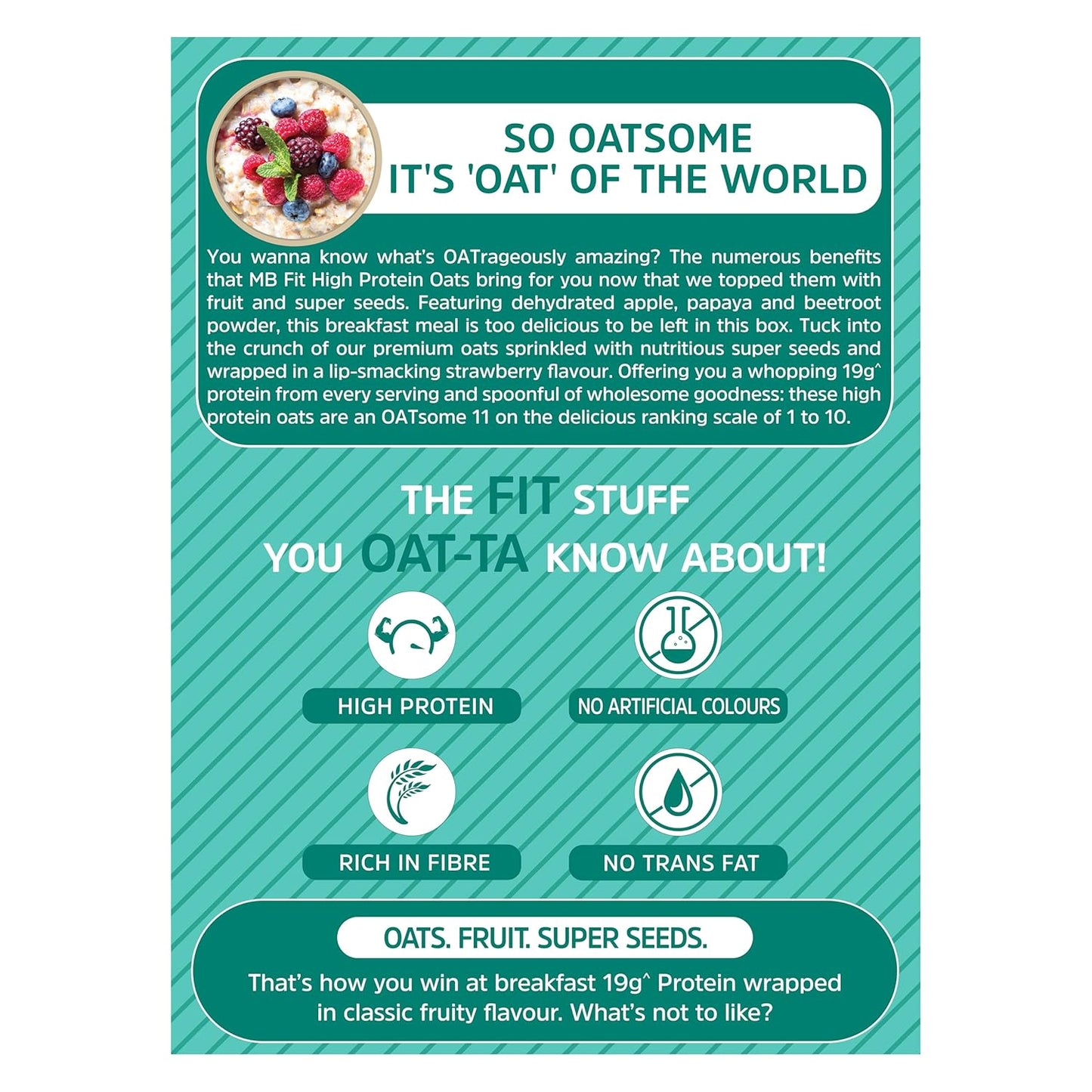 MuscleBlaze Fit High Protein Oats | 22g Protein | Breakfast Cereals for Weight Management