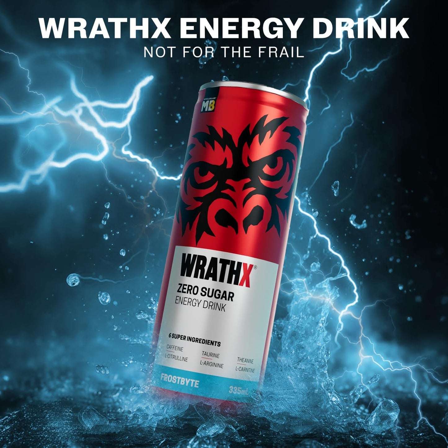 MuscleBlaze WrathX Energy Drink| 760mg Taurine |40mg L-Carnitine | Performance & Focus Booster