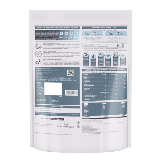 MuscleBlaze 100% Clean Raw Whey Protein Concentrate