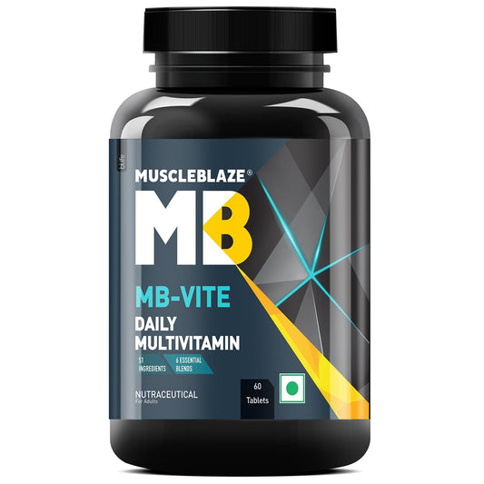 MuscleBlaze MB-Vite Daily Multivitamin | With 51 Ingredients & 6 Blend| Vitamins & Minerals| Prebiotic & Probiotics| Amino Acid Blends | For Energy| Stamina & Recovery