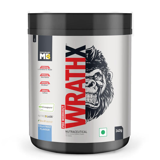 MuscleBlaze Pre Workout WrathX with Creapure Powder| Nitroblaze & BioPerine