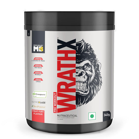 MuscleBlaze Pre Workout WrathX with Creapure Powder| Nitroblaze & BioPerine