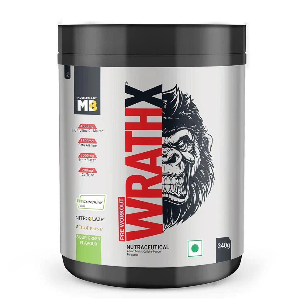 MuscleBlaze Pre Workout WrathX with Creapure Powder| Nitroblaze & BioPerine