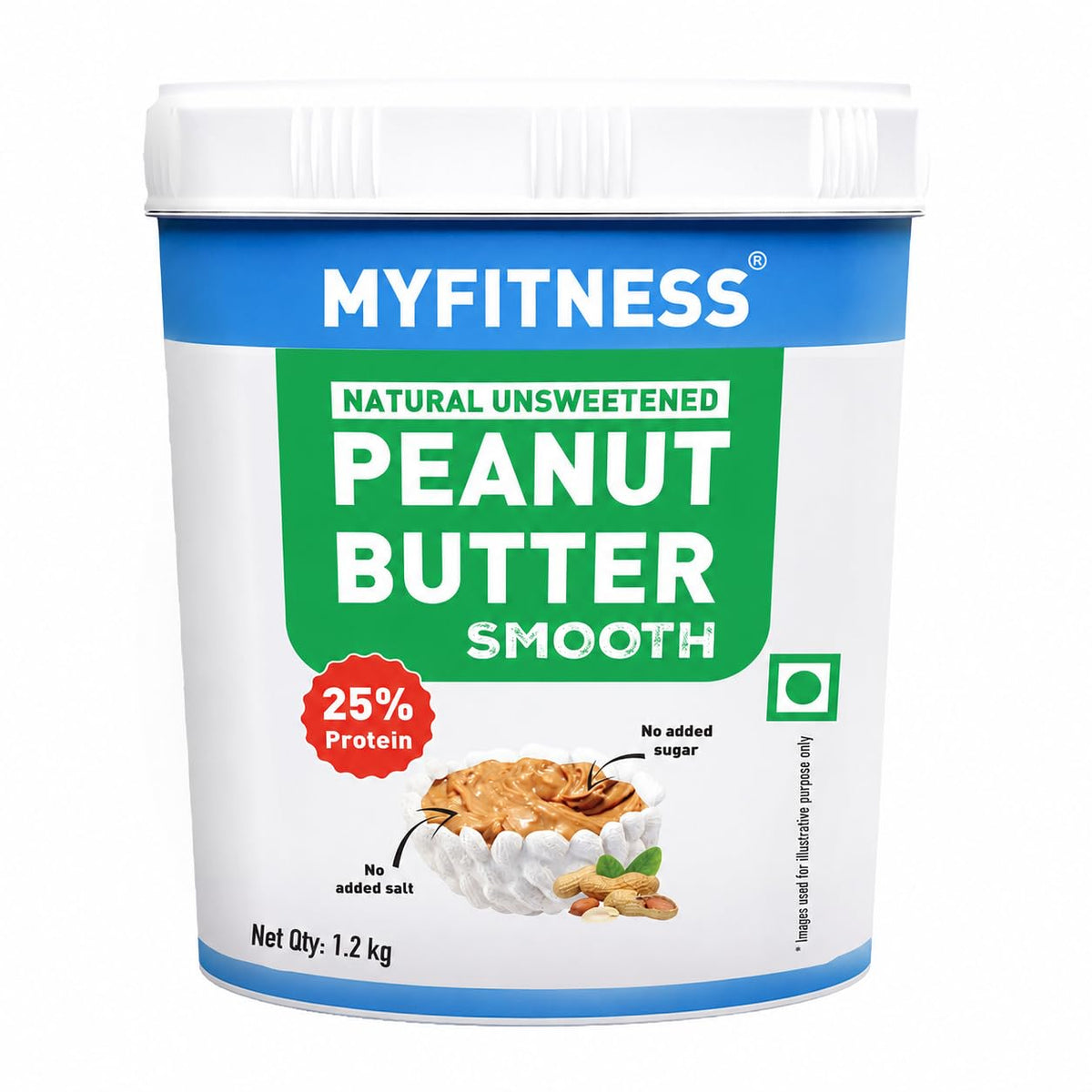 MYFITNESS All Natural Peanut Butter | Unsweetened | No Added Sugar or Salt | No Palm Oil | Nut Butter Spread for Pre & Post-Workout | Cholesterol Free | Zero Trans Fat