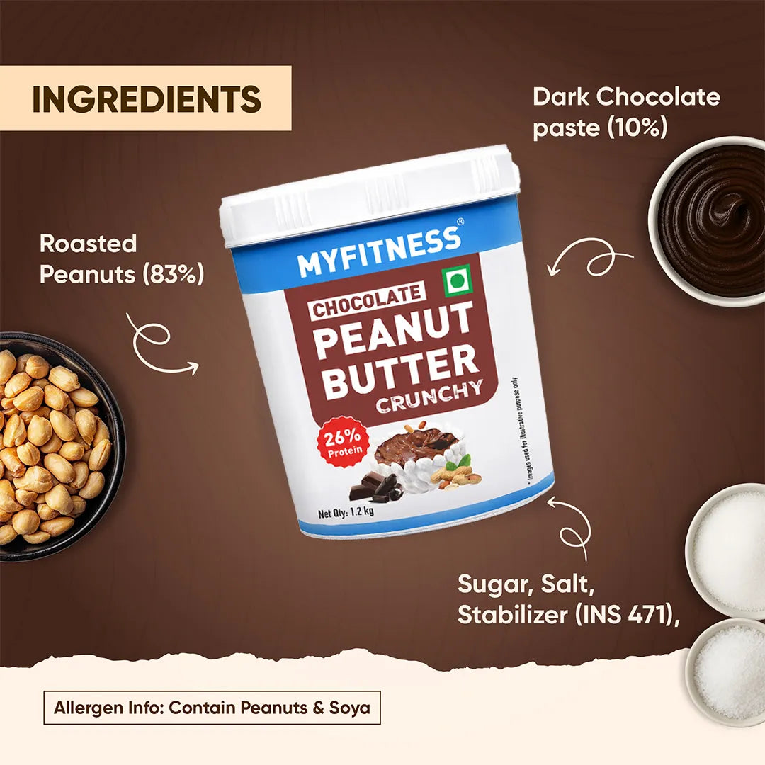 MYFITNESS Peanut Butter Chocolate | Tasty & Healthy Nut Butter Spread | Vegan | Cholesterol Free & Gluten Free | Zero Trans Fat