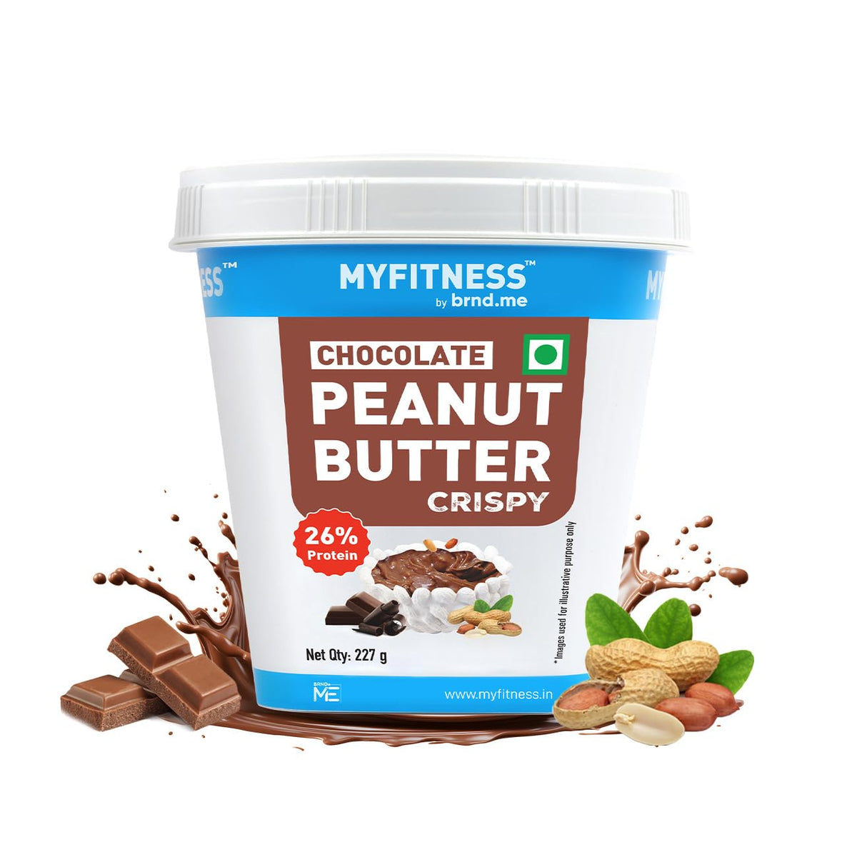 MYFITNESS Peanut Butter Chocolate | Tasty & Healthy Nut Butter Spread | Vegan | Cholesterol Free & Gluten Free | Zero Trans Fat