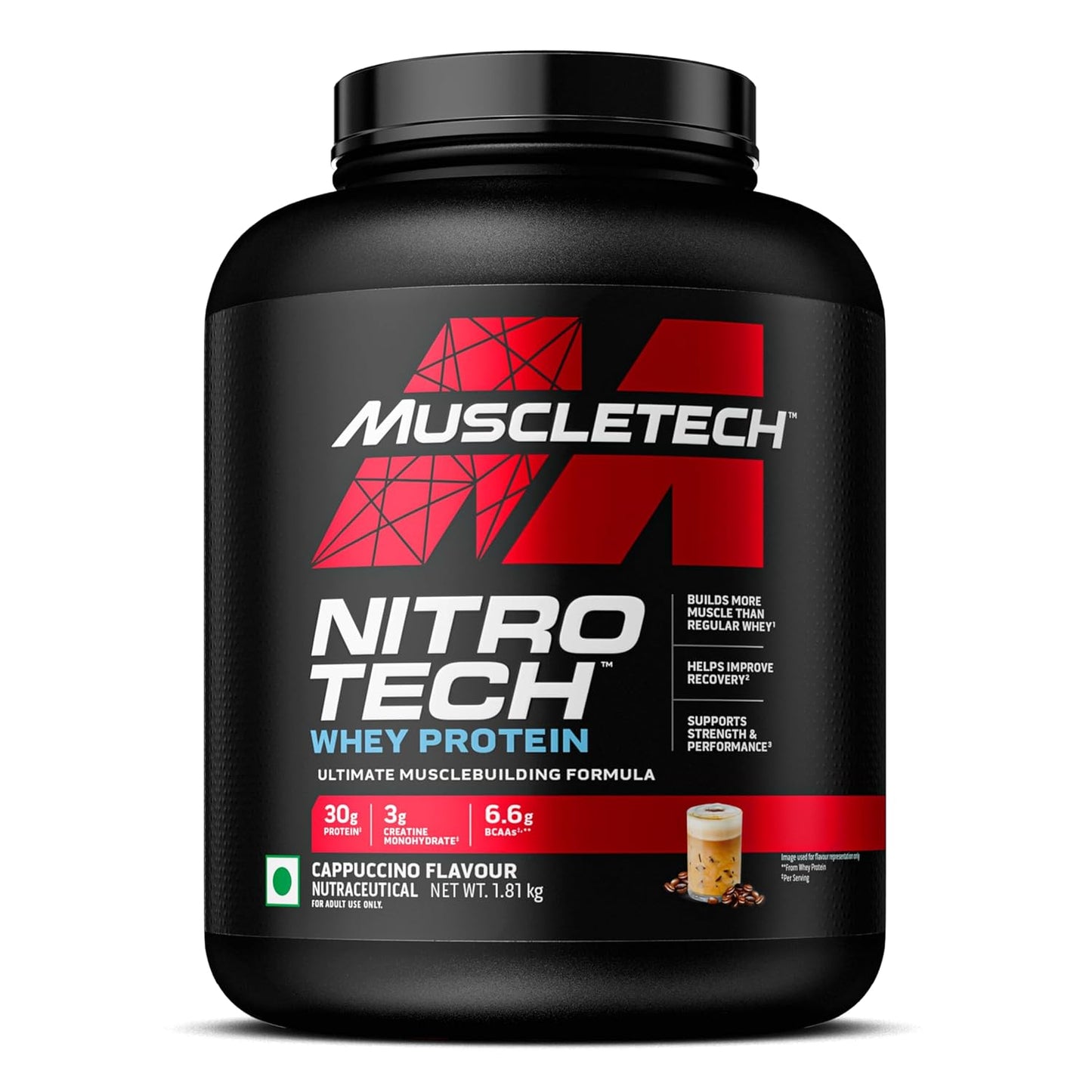 MuscleTech Nitro-Tech Whey Protein | 30g Protein| 3g creatine monohydrate| 6.7g BCAA| ultimate muscle building formula| increase strength & performance
