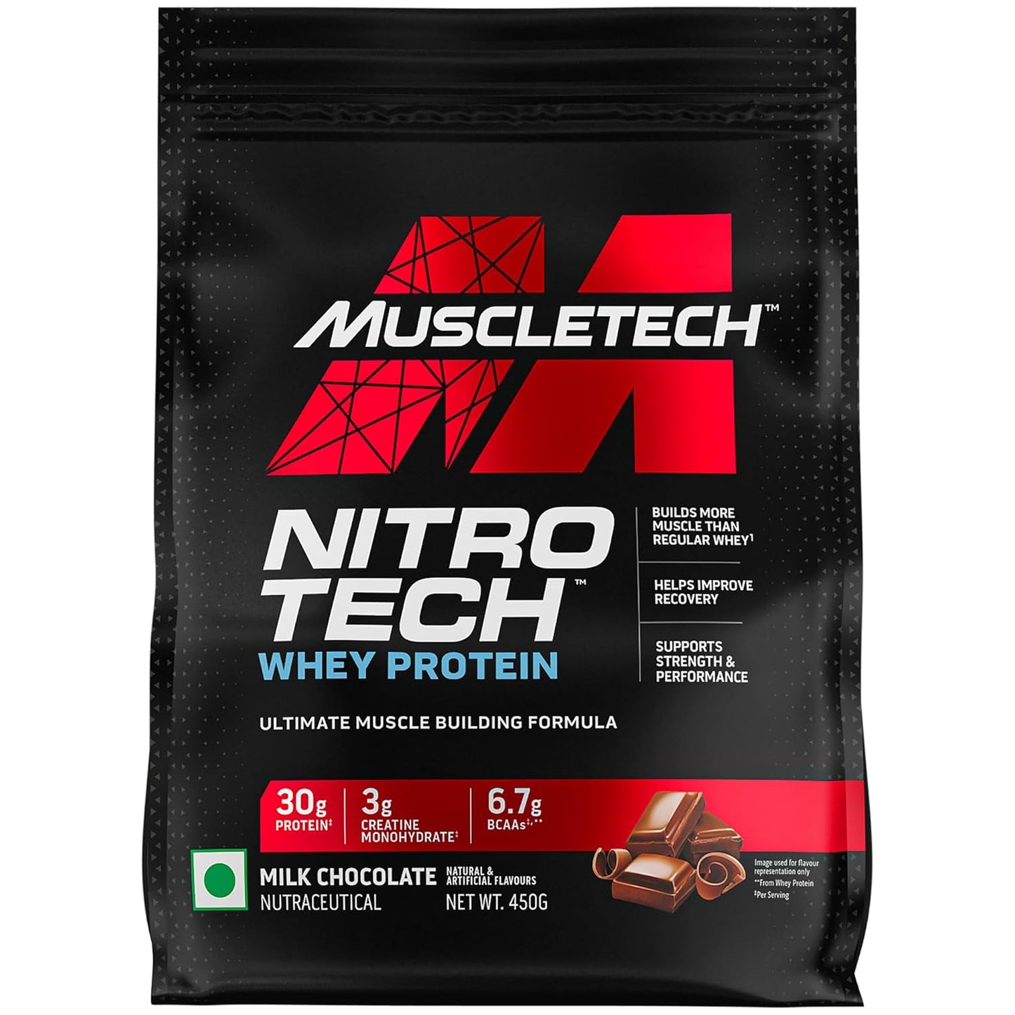 MuscleTech Nitro-Tech Whey Protein | 30g Protein| 3g creatine monohydrate| 6.7g BCAA| ultimate muscle building formula| increase strength & performance