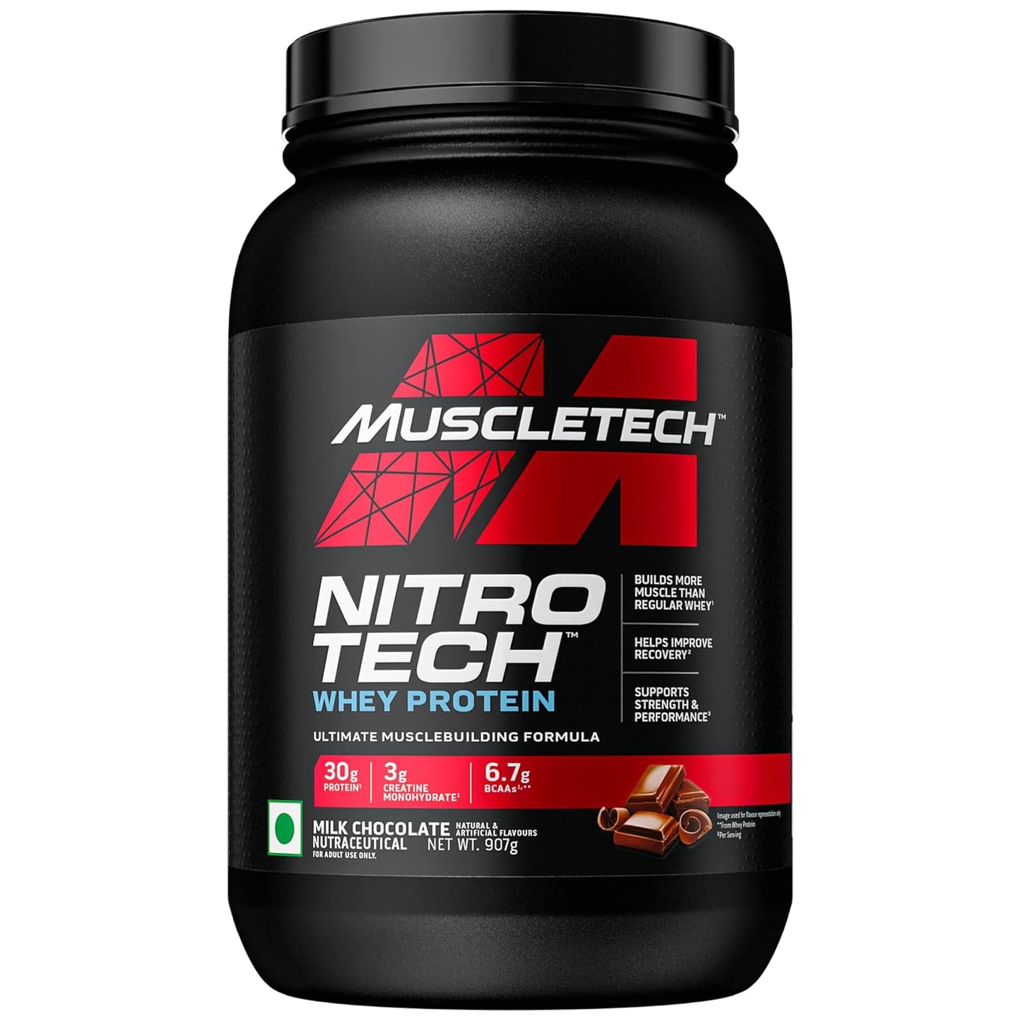 MuscleTech Nitro-Tech Whey Protein | 30g Protein| 3g creatine monohydrate| 6.7g BCAA| ultimate muscle building formula| increase strength & performance