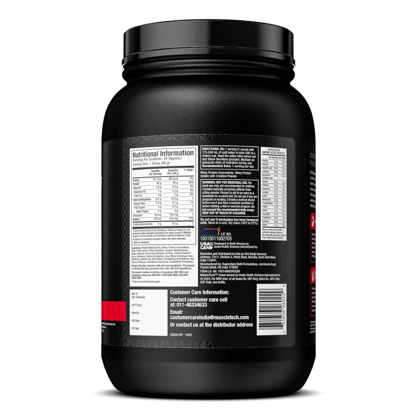 MuscleTech Nitro-Tech Whey Protein | 30g Protein| 3g creatine monohydrate| 6.7g BCAA| ultimate muscle building formula| increase strength & performance